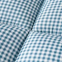 Thickened Mattress Pad - Multiple Sizes Available | Soft & Breathable Mattress | Relieves Back Pain, Elastic & Comfortable Design, 100% Polyester, Yellow Plaid Pattern - Dusty Blue - View 3