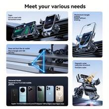 Car Air Vent Phone Holder - Auto-Locking Universal Mount With Anti-Shake Design, Horizontal & Vertical Screen Compatible GPS Navigation Stand For Smartphones - Multicolor - View 6