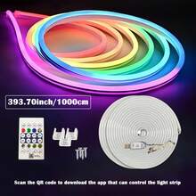 RGB IC Smart Neon Light Strip With USB Interface, Controllable Via Infrared Remote Or Smart App. Dimmable, Color-Changing, Flexible Ambient Light Strip, Suitable For Home Decoration, Game Rooms, And Festive Party Lighting. Comes With Clips For Easy Installation. - Smart Neon Light Strip - View 16