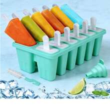 Homemade Ice Cream Molds, Kids DIY Silicone Popsicle Molds, Household Ice Making Tools, Popsicle Boxes - Green - View 2