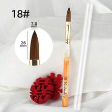 美甲刷 30号 貂毛，雕花木柄 – 人造貂毛刷毛，用于给加长亚克力指甲上粉 - 彩色 - 查看 10