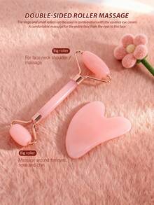 13件套女士粉色护肤化妆工具套装 - 包括洁面刷、刮痧板、面部按摩滚轮、发饰收纳袋，多功能家用美容护理套装 - 粉色美容保養套裝 - 查看 4