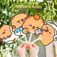 1pc/4pcs Cute Capybara Shaped Hand Fan, 4 Cartoon Styles, Plastic Water Rat Mini Handheld Fan, Portable Cooling Fan For Office Desk, Students, Summer Outdoor, Birthday Gift, Cartoon Accessories - Odd-shaped Fan - View 10