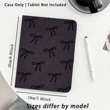 1 ốp bảo vệ máy tính bảng dạng gập có khe đựng bút, tương thích với Samsung A9/A9+/S9/S9FE/A11/A11+/S11/S10 FE/S10 FE+/S10 Lite và Apple A16 2025, Air 11/13, M3 2025, Mini 7 A17, Pro 2024, Air 11/13, M2 2024, Pro 11/13, M4 2024, Pro 12.9, 7/8/9 Gen, 10.2, 10 Gen, họa tiết nơ đen, chức năng tự động tắt/mở màn hình, thích hợp làm quà tặng cho mùa tựu trường, ngày Valentine, quà tặng ngày lễ. - Nhiều màu - Xem 3