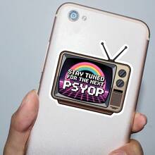3Inches 1PC Stay Tuned For The Next Psyop, Retro Tv Aesthetic Sticker For Students, Office Workers, Creatives, Teachers, Water‑Bottle Decorators, Notebook Artists, Commuters, Retail Workers, Laptop , Media‑Studies Nerds, And Anyone Who Loves Surreal, Tongue‑In‑Cheek Humor - A - View 7