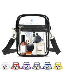 Transparent Crossbody Bag, Suitable For Sports Venues, Concerts, Sports Events, Unisex PVC Material, Beach - Multicolor - View 4