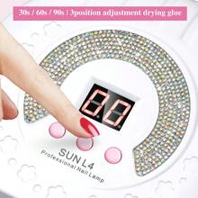 新款 SUN L4 USB 24LED 美甲灯 - 粉色水晶镶嵌设计，红外自动感应（无黑手），适用于凝胶/UV指甲油快速固化，便携轻巧，适合美甲沙龙和家庭使用 - 白色 - 查看 2