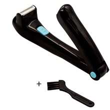 New Long-Handle Folding And Telescopic Ceramic Back Shaving Razor For Men, Body Hair Trimmer With Charging Function - Black - View 10