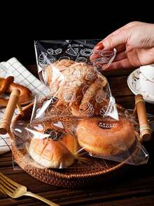 100/200 túi đựng bánh mì trong suốt, túi đựng thực phẩm, túi tự dán đựng bánh donut, túi đựng bánh mì - Túi nhựa trong suốt bảo quản thực phẩm cho bánh mì tươi, đông lạnh, bánh mì sandwich và bánh donut. - Trong suốt - Xem 6