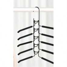 2pcs 5-Tier Clothes Drying Rack, This Multilayer Foldable Clothes Drying Rack Can Maximize The Space In Your Wardrobe! Multifunctional Drying Rack, 5-Layer Metal Sponge Clothes Drying Rack, Detachable, High-End Magic Anti-Slip Multifunctional Storage & Organization Clothes Drying Rack. - Black - View 9