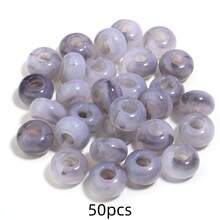 50pcs 14mm Acrylic Bicolor Faux Jade Large Hole Beads, DIY Jewelry Accessories, Phone Straps, Bag Decor, Wholesale - Two-tone Gradient Style - View 15