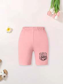 2pcs/Set Girls' Summer Top And Shorts Set, Loose Short Sleeve T-Shirt, Casual Minimalist Style, Suitable For School/Sports/Outdoor, Student Outfit - Pink - View 6