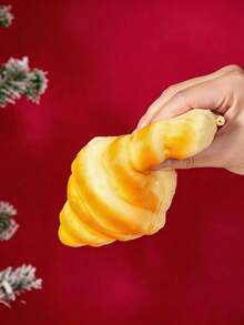 POKOJA LAND 1 件慢回弹舒缓减压玩具仿真面包创意玩具甜甜圈吐司片 - 米色 - 查看 3