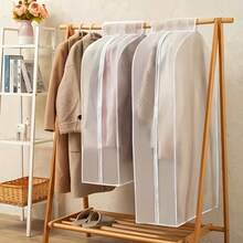 Transparent Hanging Garment Bag With Zipper, Dustproof Clothes Cover For Wardrobe Storage, Breathable PEVA Clothing Protector For Suit, Dress, Coat - Semi-transparent Color 50*60*90cm - View 8