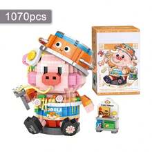 Cute Animal Model Mini Building Blocks, DIY Pasta Jar Piglet, Strawberry Calf, Puzzle Assembly, Home Decor, Stress Relief, Suitable For Gifts, Birthday, Halloween/Thanksgiving/Christmas - Multicolor - View 11