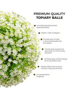 Artificial Boxwood Flower Ball, Boxwood Garland, Artificial Flowers, Simulation Greenery, PE Material, Suitable For Wedding Season Decoration, Spring And Summer Decoration, Graduation Ceremony, School/Office Decoration, Outdoor Activities - Multicolor - View 10