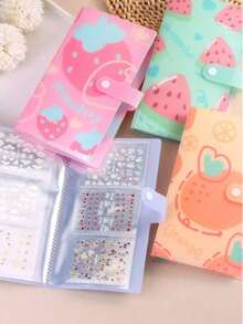 120 Slots Nail Sticker Album, Blank Nail Sticker Photo Album And Collection Folder, Loose-Leaf Sticker Display Rack, Desktop Organizer Box, Suitable For Nail Tools, Makeup Brushes, Vanity, Travel, Cosmetics Storage, Gift For Women, Nail Artists, DIY Enthusiasts, Beginners, Christmas, Birthday, Valentine's Day - Multicolor - View 4
