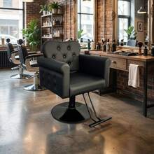 Ergonomischer Relax-Drehsessel für Wohnzimmer – 360° drehbar, höhenverstellbar mit Hydraulik, pflegeleichtes PU-Leder, stabile Metallbasis, bis 150 kg belastbar, bequem - Schwarz - Übersicht 3