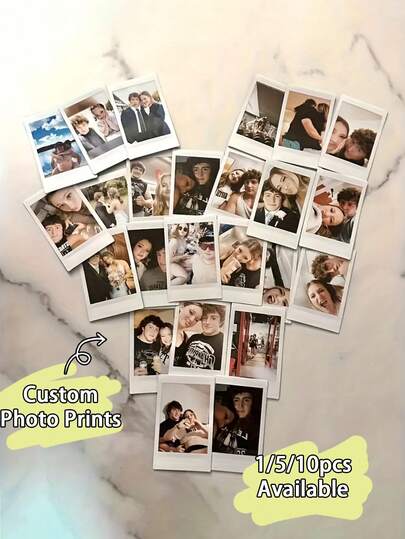 5pcs Custom New Fake Photo | 5-Inch Vintage Commemorative Print | DIY Valentine's Cards | Personalized For Pets/Couples/Family | Ideal Christmas Thanksgiving Birthday Gift | Gift For Best Friends, Classmates | Digital Photo Printing | Capture Precious Moments