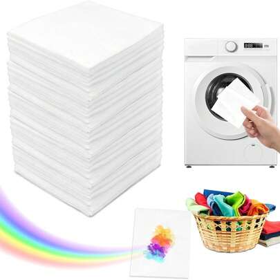 100/200/240pcs Laundry Color Absorbing Sheets, Prevent Clothing Color Transfer And Fading, Maintain Original Color, Suitable For Washing Clothes, Bedding, Curtains, Fabrics And Household Items In Washing Machine, Home And Dorm