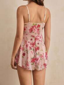 Women Floral Pattern Special Design Nightdress - Multicolor - View 2