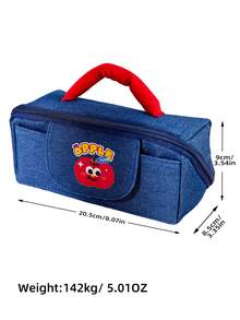 1 Peça Estojo de Lápis de Maçã Cartoon em Denim, Bolsa de Papelaria de Grande Capacidade Minimalista para Homens e Mulheres Estudantes, Bolsa para Suprimentos de Escritório, Bolsa de Armazenamento de Ferramentas Cosméticas, Estojo de Lápis de Grande Capacidade e Alta Qualidade, Acessórios de Escritório, Adequado como Presente do Dia dos Namorados, Suprimentos Escolares, Itens de Entretenimento Escolar, Prêmios Escolares, Itens de Sala de Aula de Professor, Itens Essenciais de Volta às Aulas - Cowboy da Maçã - Visão 9