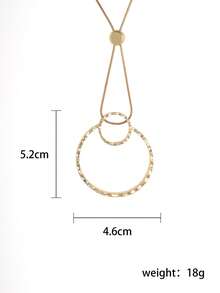 1 Pc Fashionable Circle Sweater Chain For Women, High-End Long Necklace, Unique And Niche Light Luxury Versatile Women's Elegant Necklace, Party And Gathering Outfit Accessory - Multicolor - View 13