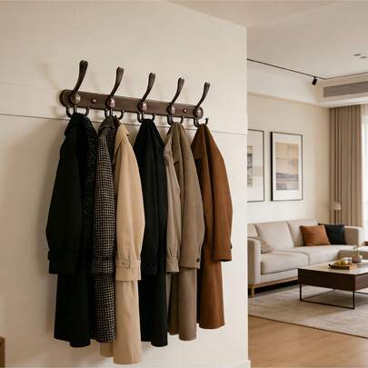 1 Stück 4/5/6 schwere Kleiderhaken, wandmontiertes Aufbewahrungsregal, geeignet für Mäntel, Hüte und Taschen. Ideal für Wohnzimmer, Flure, Korridore und Schlafzimmer, perfekt für Familienhäuser und kleine Wohnungen.