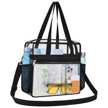 Ladies' Handbags, Beauty Bags, Briefcases, Daily Necessities Storage Bags, Tote Bags For Women, Shoulder Bag, Cartera, Large Tote Bag, Elegant Women's Handbag, Purses And Bags Women, Shoulder Bags For Women, Women Bags,Hand Bags,Cross Body Bag,Suitable For Outdoor Activities, Travel, Commuting, Work, Back To School, Concerts, Gyms, Local Warehouse Delivery 3-7 Days Clear Crossbody Bag, Transparent PVC & Nylon Stadium-Approved Tote With Adjustable Strap, See-Through Design For Daily Use, Gym & Sports Events – Keep Your Essentials Visible & Secure Convertible Clear Tote Bag, Dual-Use Handbag & Crossbody With Transparent PVC & Nylon Material, Perfect For Everyday Outings, Gym Workouts & Stadium Events – Lightweight & Durable Premium See-Through Crossbody Tote, Transparent PVC & Nylon Stadium-Compliant Bag With Multiple Pockets, Ideal For Daily Essentials, Gym Gear & Sports Events – Stylish & Functional For Women & Men - màu đen - Xem 1