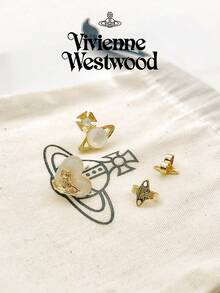 Vivienne Westwood Thomasina Collection Asymmetric Heart Pearl Saturn Earrings Gold Tone, Brass - 金色 - 查看 11