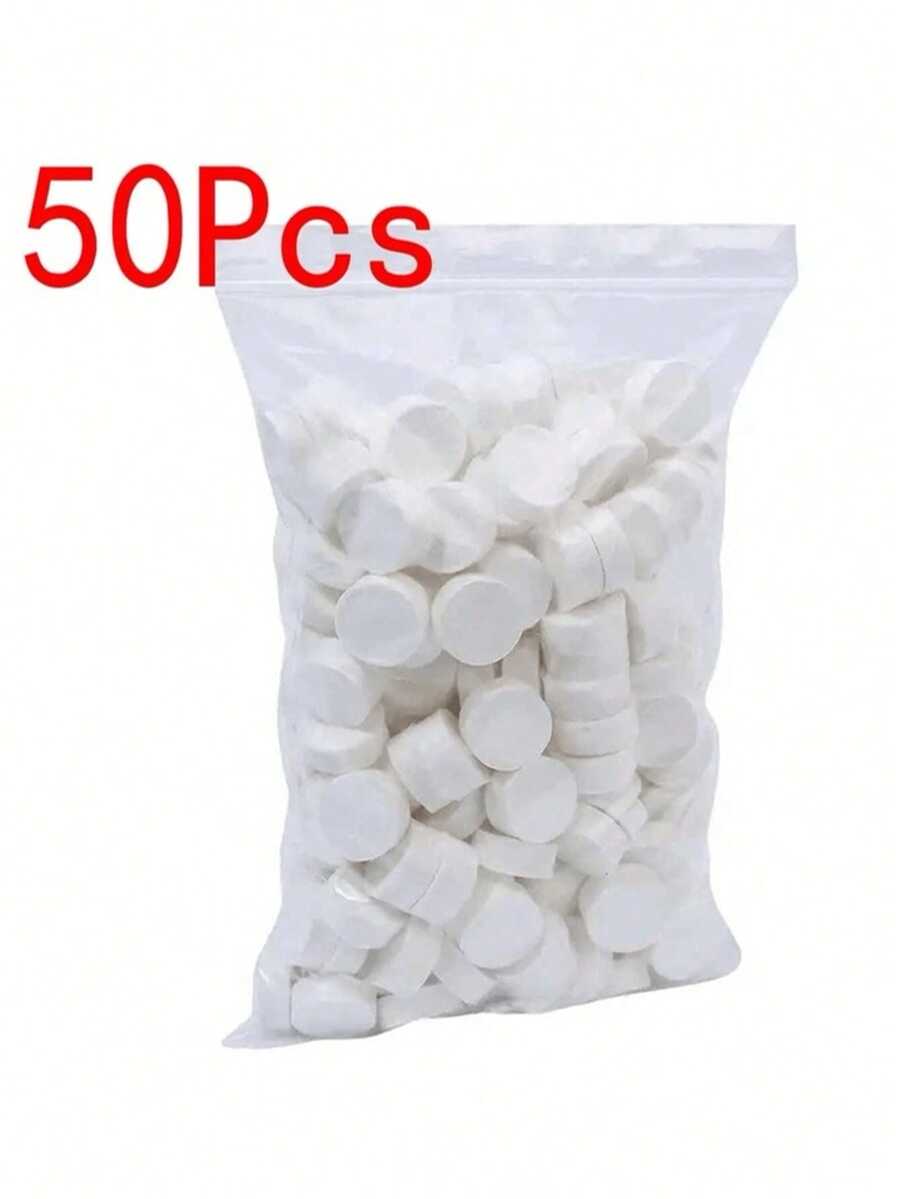 Disposable Compressed Towel, Portable Travel Mini Compressed Towel, Suitable For Outdoor Travel, Barbecue, Camping - White - View 1