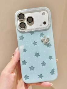 Ốp lưng điện thoại cao cấp Hàn Quốc, họa tiết ngôi sao lấp lánh màu xanh dương, tương thích với iPhone 15, 16, 17 Pro Max, 13 inch, chống rơi vỡ, thiết kế cá nhân hóa. - Màu xanh lam - Xem 3