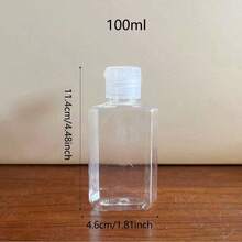 1/3/5pcs Transparent Butterfly Cap Bottles 30/50/100ml, PET Material Flip Cap Bottles, Lotion Bottles Cosmetic Travel Refillable Containers - Multicolor - View 10