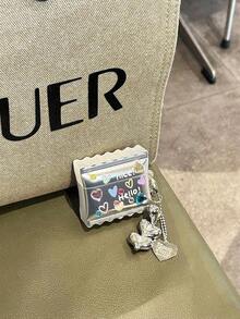 Heart-Shaped DIY Sticker Candy Protective Case Compatible With Airpods 3, 2, Pro, Soft Silicone Cute Girly Case - 銀色 - 查看 4