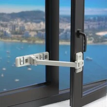 1pc Window Safety Lock, Sliding & Casement Window Stopper, Anti-Fall Security Lock For High-Rise Buildings, No-Drill Window Restrictor, Easy Installation, Anti-Opening Latch - Grey - View 4