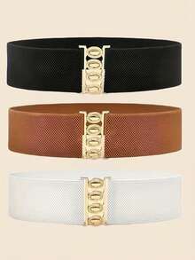 3条装女士宽腰带，适合日常穿着 - 彩色 - 查看 8