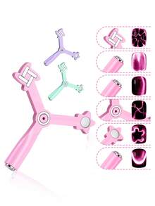 四合一美甲磁贴，包含精美图案、多功能玻璃珠和猫眼指甲油凝胶，特制强力磁铁，是返校必备和母亲节礼物的理想之选。 - 彩色 - 查看 1