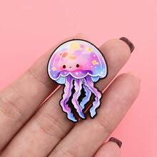 1pc Jellyfish Enamel Pin Cartoon Pins Gift Briefcase Badges Badges On Backpack Brooch For Clothes Cute Things Brooches - Multicolor - View 8