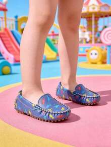 1 Đôi Giày Lược Bé Gái Đế Mềm Dễ Thương, Thoải Mái, Họa Tiết Khủng Long, Dễ Mang Vào/Tháo Ra, Thích Hợp Cho Mùa Xuân/Hè, Đế Mát-xa - Màu xanh lam - Xem 12