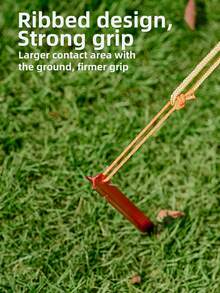 URBANWAVE 7075-T6 铝合金帐篷地钉，1/8 包装 Y 型梁帐篷地钉，重型三梁帐篷地钉，高强度全地形帐篷地钉，硬地 Y 型帐篷地钉，带绳徒步露营帐篷地钉，红色铝合金帐篷地钉 - A - 查看 3