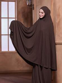 1pc Women's Pullover Prayer Robe, Elastic & Convenient For Daily Wear Instant Hijab, Non-Slip Muslim Headscarf, Khimar Hijab,Beach,Holiday - Multicolor - View 13