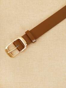APLCSEY Set de 3 piezas/1 pieza Cinturón de mujer de piel de PU con hebilla cuadrada, minimalista, clásico, elegante, versátil, casual de moda, adelgazante, adecuado para vestidos y vaqueros, ideal para el uso diario, la oficina y a juego en todas las estaciones - Negro - Ver 8