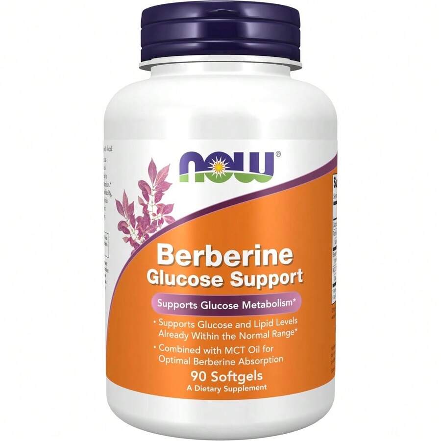 Now Foods Supplements, Berberine Glucose Support, Combined With MCT Oil For Optimal Berberine Absorption, 90 Softgels - mặc định - Xem 1
