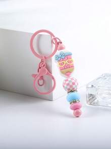 1 pieza Margarita, Cara sonriente, Manzana, Taza Llavero de cuentas de silicona, Accesorio colgante para mochila, Llavero anti-pérdida, Día del maestro, Regalo de regreso a la escuela, Regalos para madre, padre, graduación y maestro - 2579 - Ver 8