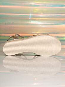 Giày sandal đế xuồng dệt bằng dây gai dầu kiểu dáng mới cho nữ mùa hè, sandal cao gót thời trang với dây đan chéo bằng kim loại vàng và da, sandal đế dày phong cách bohemian, sandal đế xuồng quai ngang mắt cá chân bằng vải bố, giày đi nghỉ xuân hè, giày lễ Phục sinh. - Vàng - Xem 7