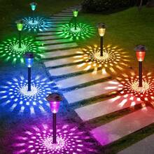 [Color Changing Solar Lights] 12 Pack Solar Pathway Lights | Outdoor Solar Yard Lights, RGB Color Changing+Warm White,600Mah, LED Solar Lights For Garden Path Backyard Christmas Lawn Landscape Decorative - Outdoor Solar Lawn Lights - 查看 2