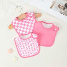 3件装婴儿围兜，超柔软面料，带可调节按扣，适合女宝宝 - 混合色 - 查看 10