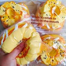 2026 Latest - Pineapple Squeeze Toy - Thick Toast Silicone Material - High Quality - Highly Attractive - Stress Relief Slow Rebound Squeezing - Mud-Like Texture Squeeze Toy - Stress Relief Squeeze - Party Favors - Holiday Small Gifts - Multicolor - View 6