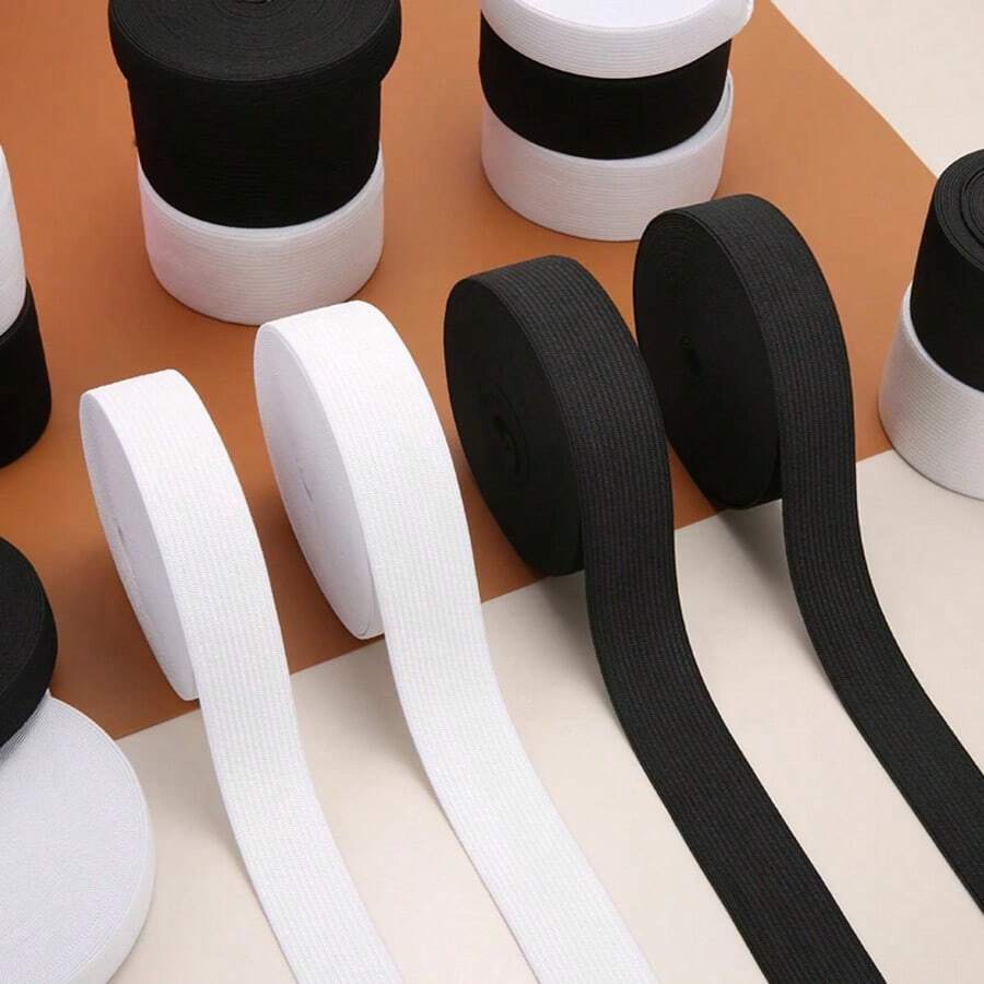 Uiewefy 精细编织松紧带，宽度 0.8/1.2/1.5/2 英寸，厚度 0.05 英寸，长度 11 码，适用于缝制腰带、裤子、服装、DIY 手工艺品，高弹性且经久耐用。 - 五彩繽紛 - 查看 1