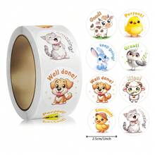 TYFYO 500 miếng/cuộn, nhãn dán khen thưởng 1 inch dành cho trẻ em, học sinh mẫu giáo, trường tiểu học, khuyến khích học sinh, đồ chơi, hình động vật, văn phòng phẩm, nhãn dán sổ lưu niệm. - Tròn - Xem 11
